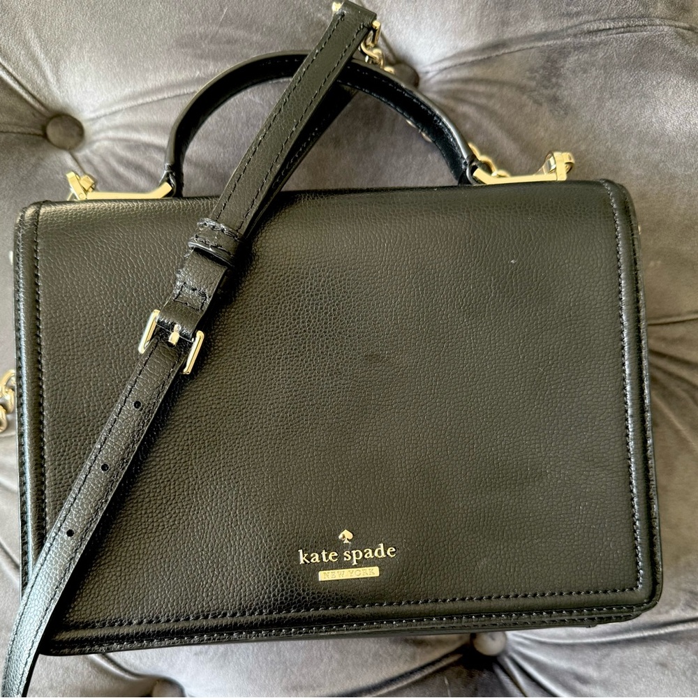 Kate Spade Top Handle Black & White Removable Strap Crossbody Bag